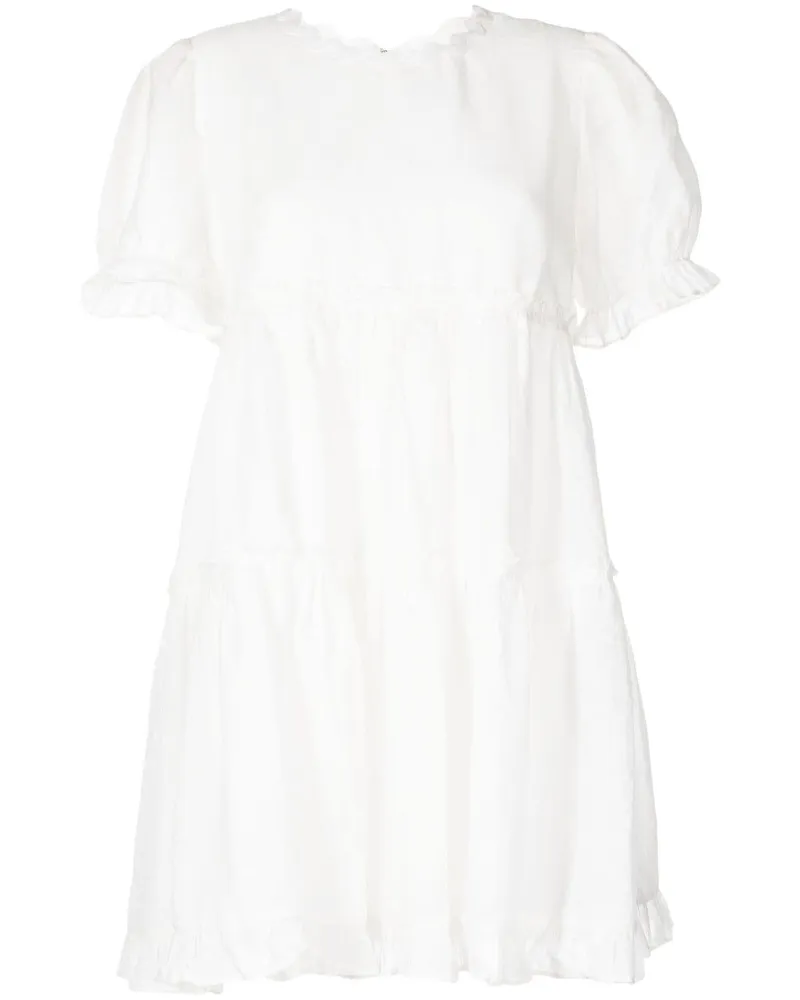 Tout a Coup Kleid mit Falten - Weiß Weiß