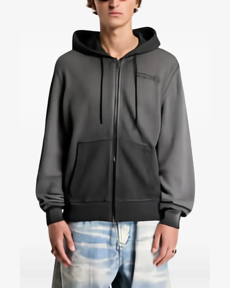 Diesel waffle zip-up hoodie with dégradé effect - Grau Grau