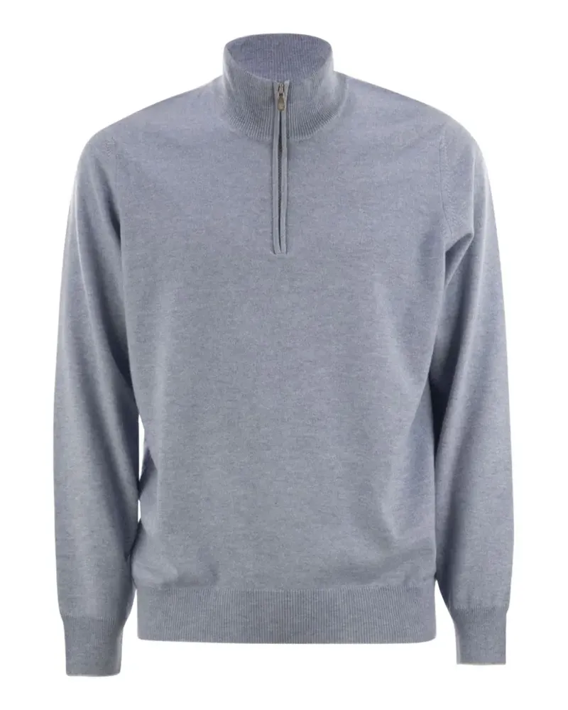 Brunello Cucinelli quarter-zip sweater - Blau Blau