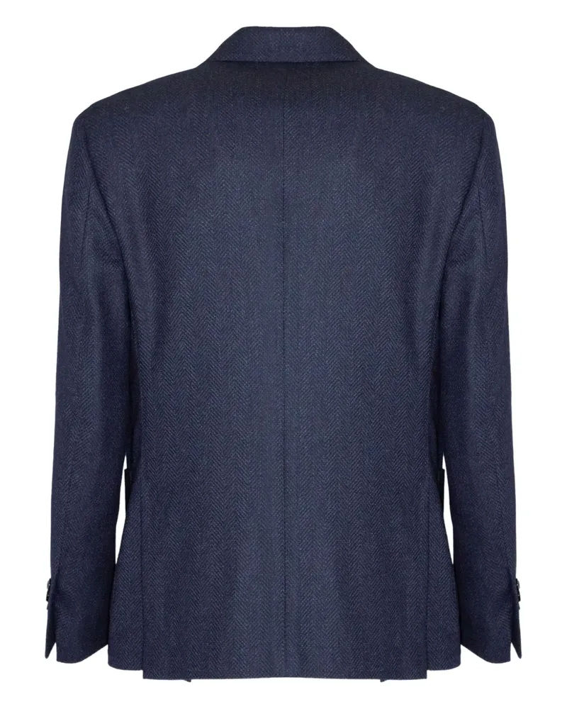 LARDINI Sakko mit Fischgrätenmuster - Blau Blau
