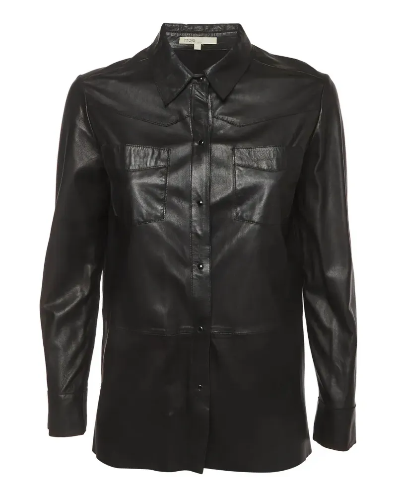 Maje Fedda Hemdjacke mit Knopfleiste - Schwarz Schwarz