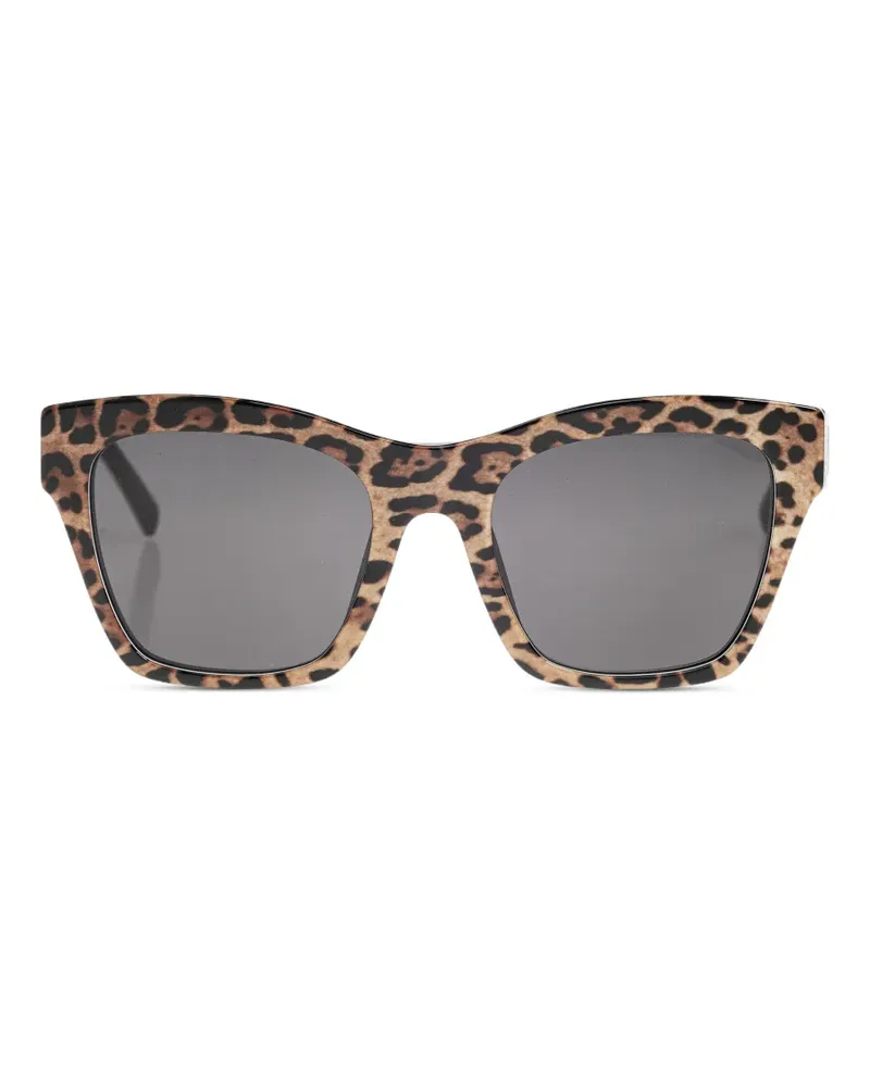 Dolce & Gabbana leopard logo sunglasses - Nude Nude