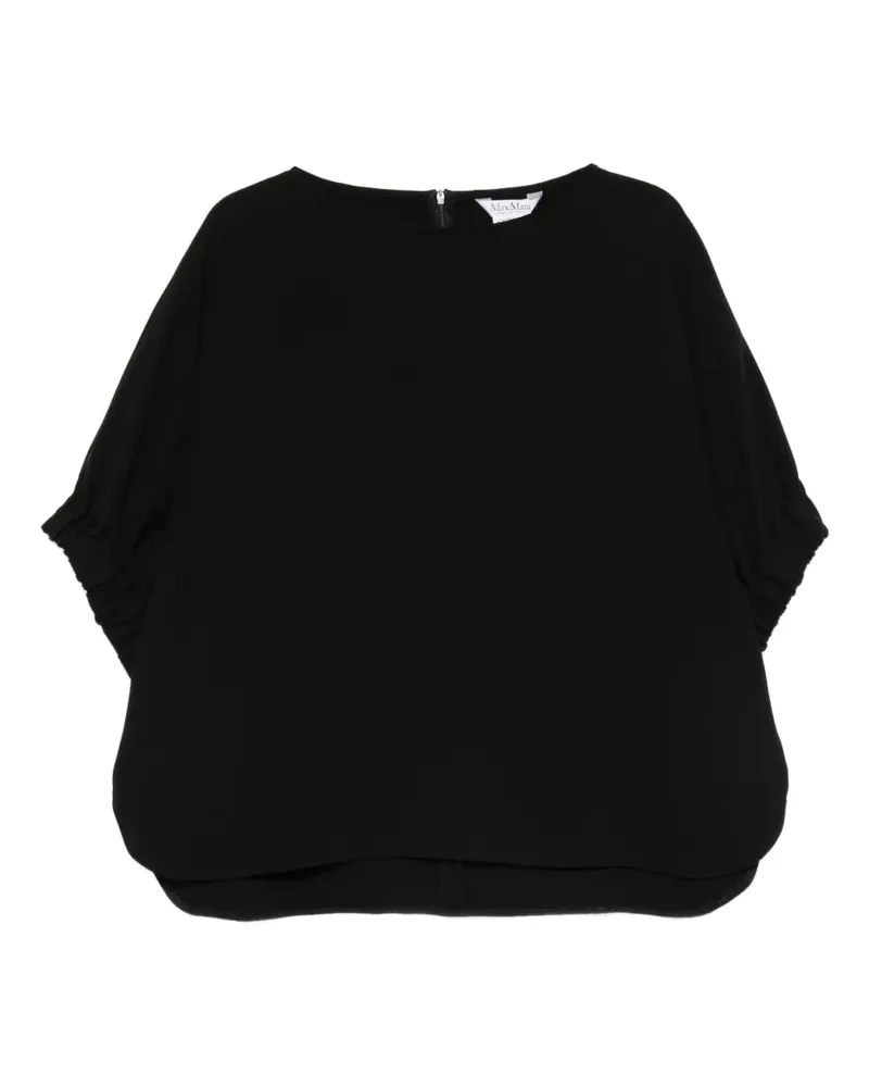 Max Mara Bluse mit rundem Ausschnitt - Schwarz Schwarz
