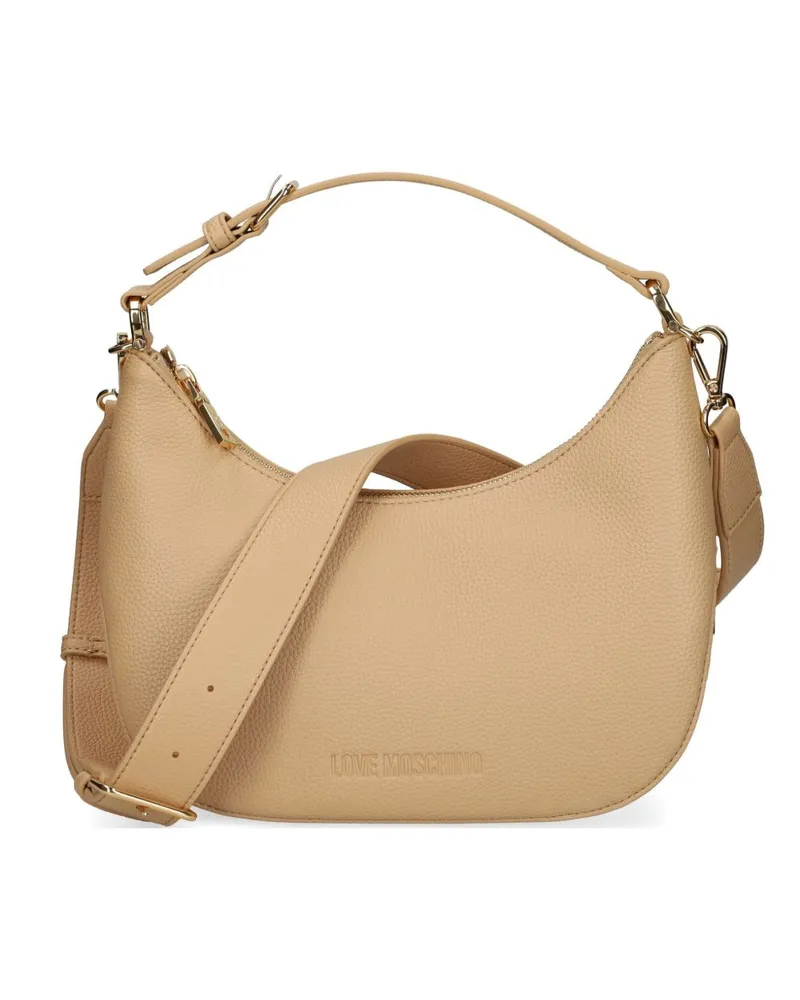 Moschino Giant Logo Schultertasche - Nude Nude