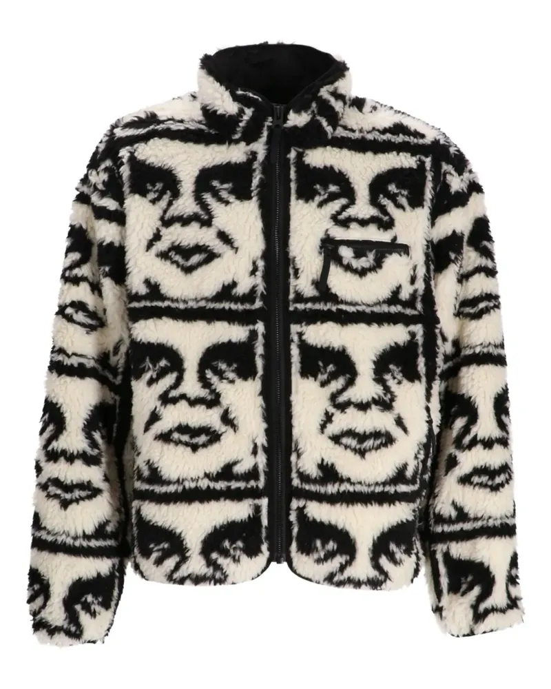 Obey Gemusterte Jacke - Weiß Weiß