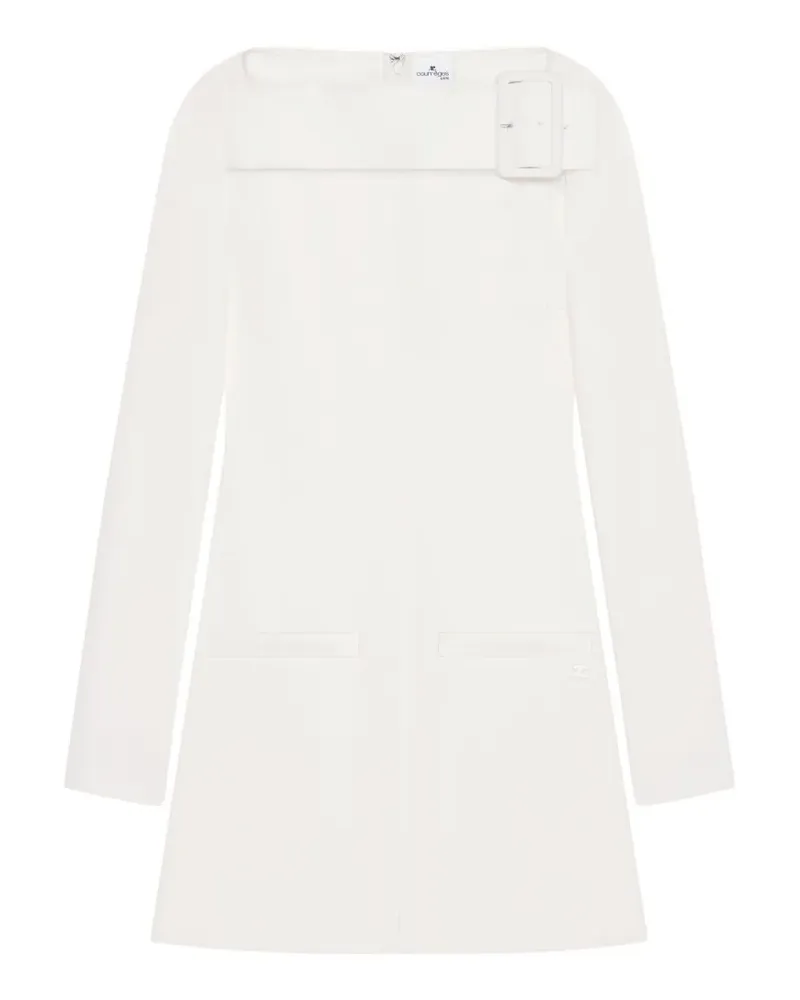Courrèges Langärmeliges Minikleid mit Schnalle - Weiß Weiß