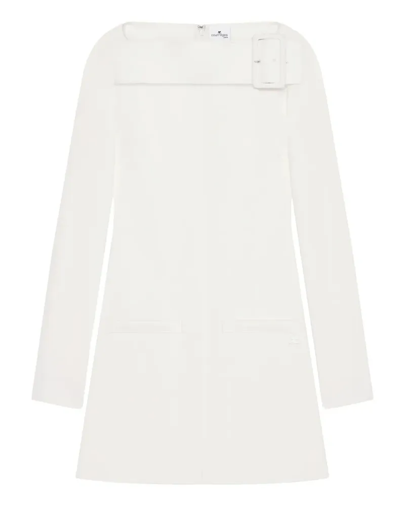 Courrèges Langärmeliges Minikleid mit Schnalle - Weiß Weiß