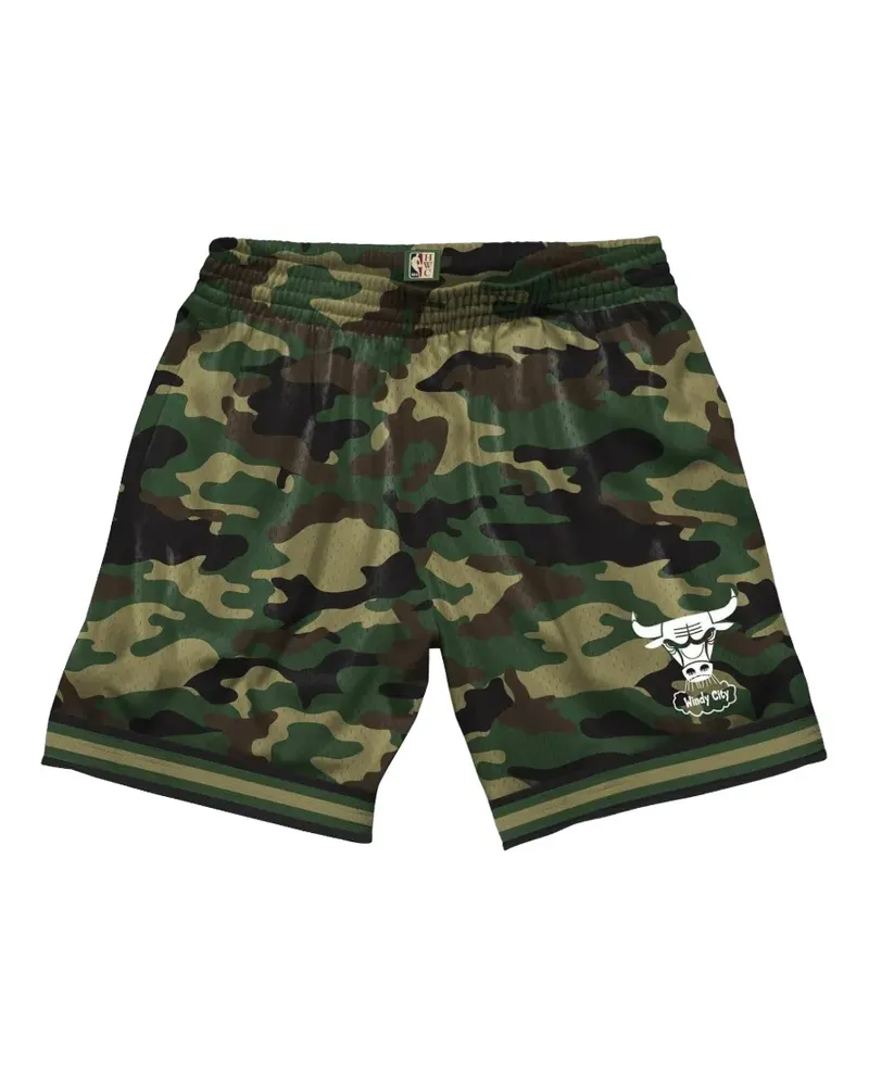 Mitchell & Ness x NBA Chicago Bulls Shorts mit Camouflage-Print - Grün Grün
