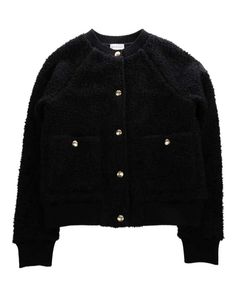 Moncler Bouclé-Strickjacke mit Knopfverschluss - Schwarz Schwarz