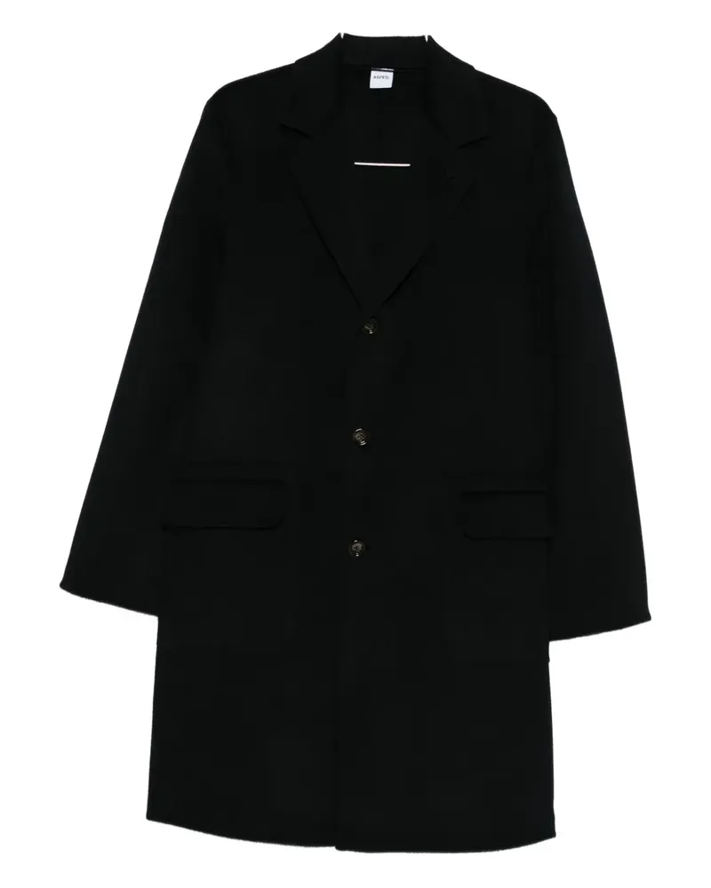 ASPESI Einreihiger Mantel mit Klappentasche - Schwarz Schwarz
