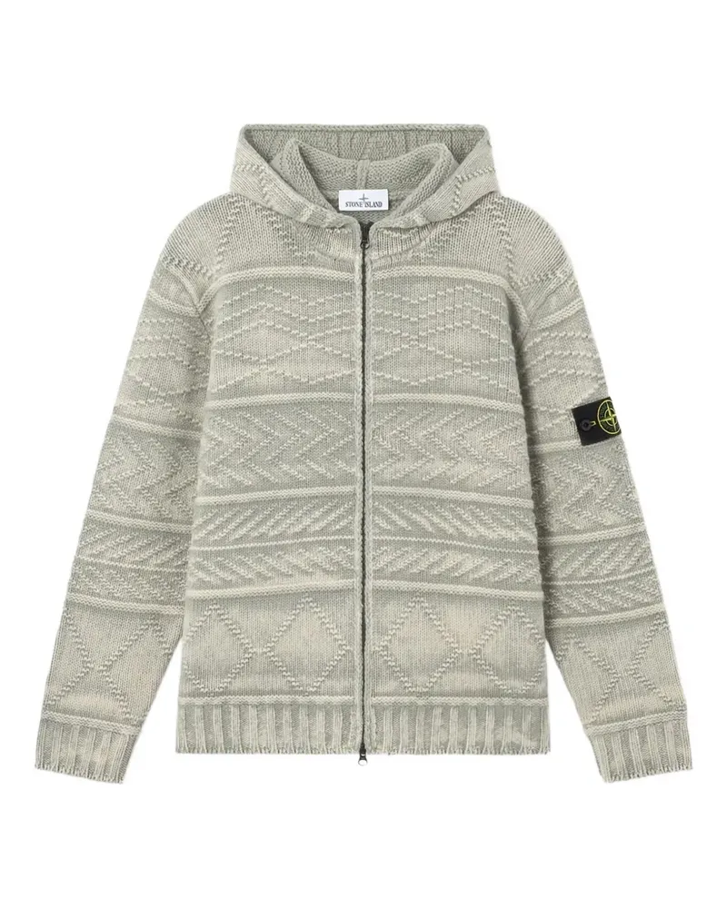 Stone Island patterned zip-up hoodie - Grün Grün