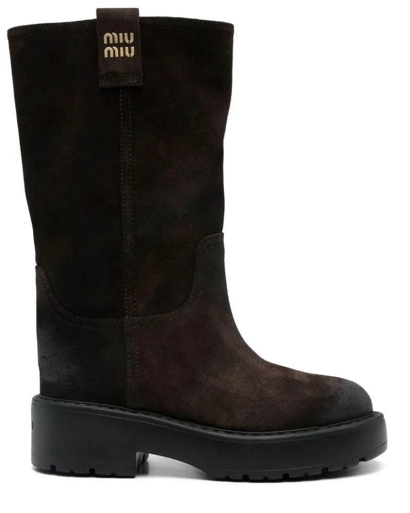 Miu Miu Stiefel aus Wildleder - Braun Braun