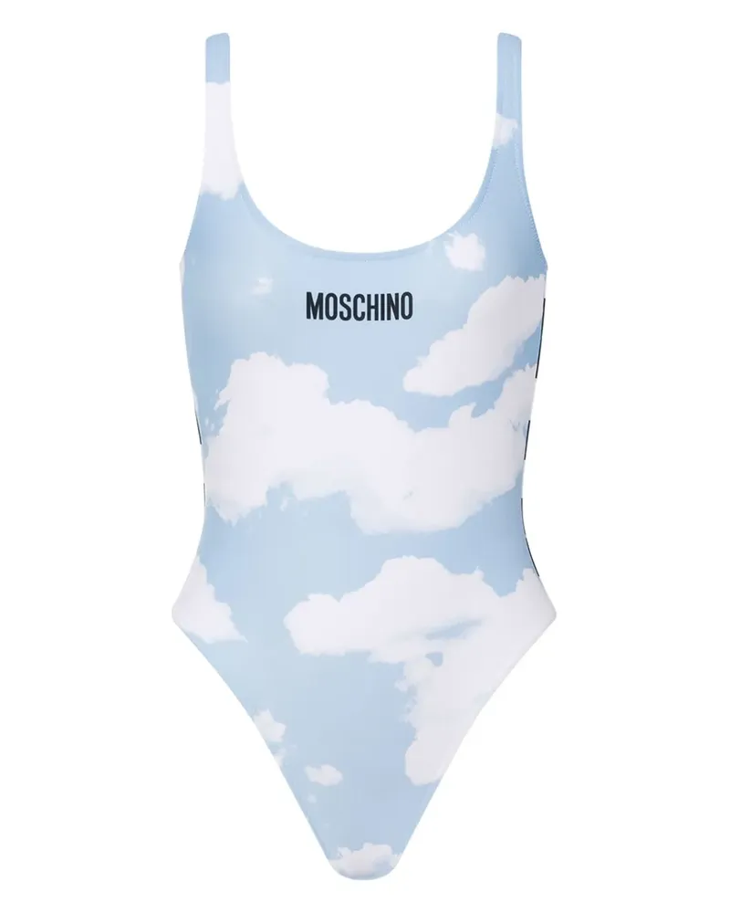 Moschino Badeanzug mit Wolken-Print - Blau Blau