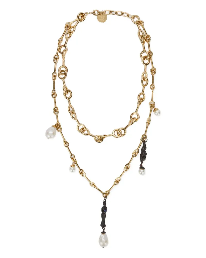 Ermanno Scervino multi-strand pearl necklace - Gold Gold
