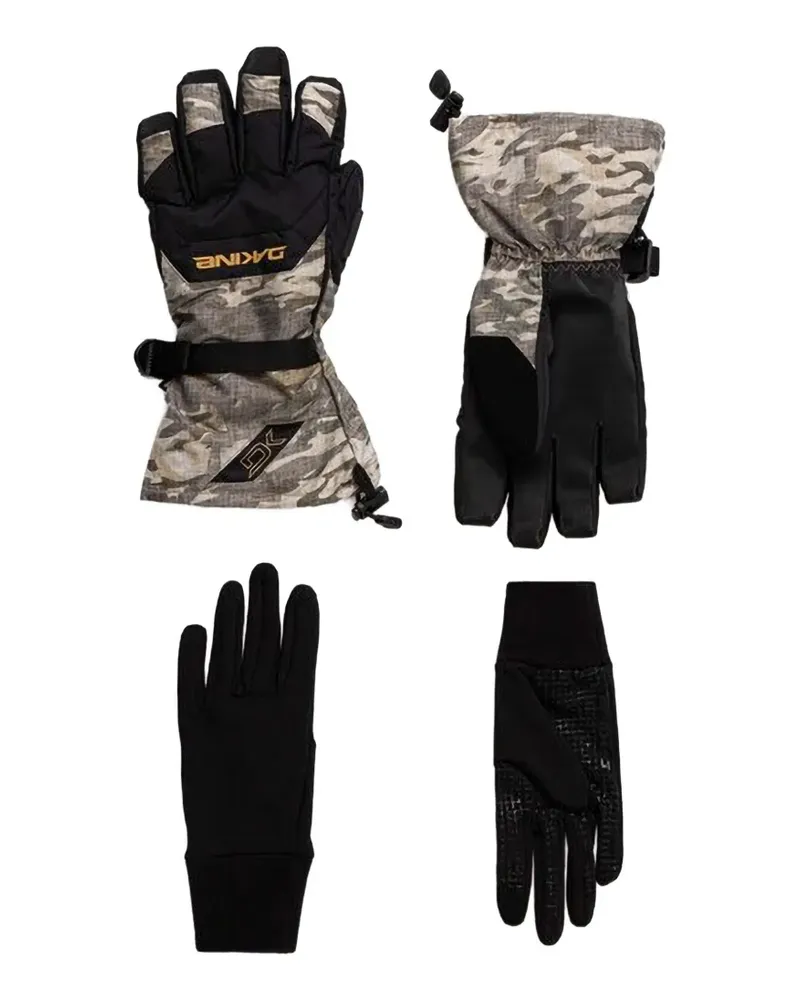 Dakine camouflage-print ski gloves - Schwarz Schwarz