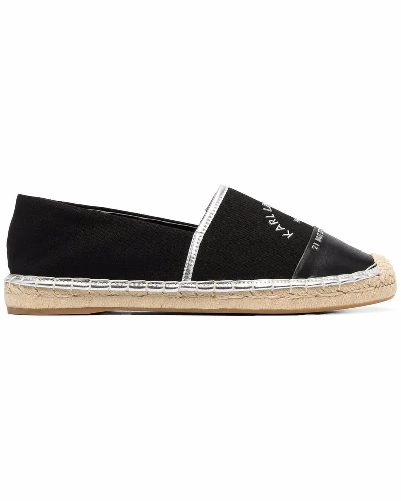 Karl Lagerfeld Espadrilles mit Logo-Stickerei - Schwarz Schwarz
