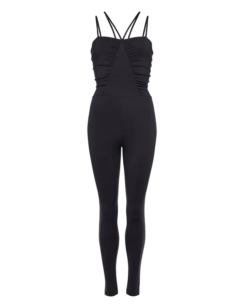 Eres Geraffter Pina Jumpsuit mit überkreuzten Trägern - Schwarz Schwarz