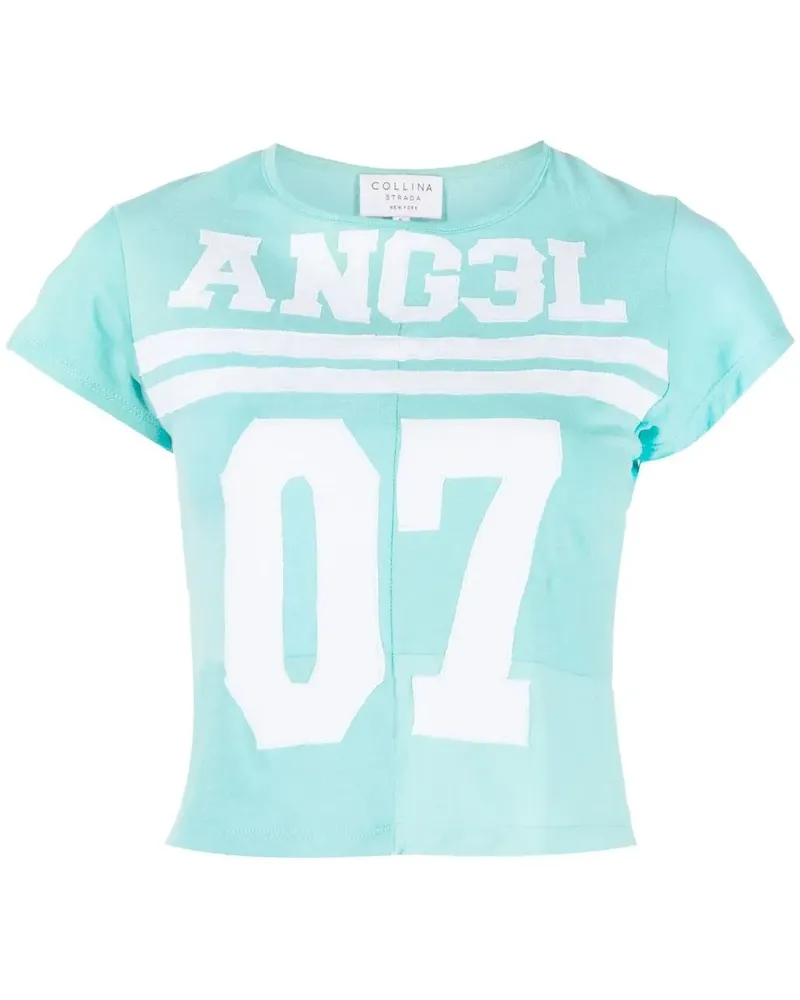 Collina Strada T-Shirt mit Logo-Print - Blau Blau