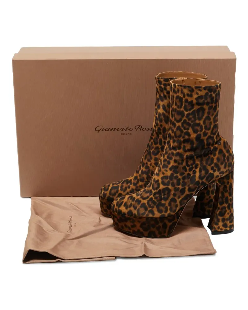 Gianvito Rossi Stiefel mit Leoparden-Print - Braun Braun