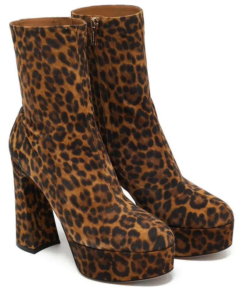 Gianvito Rossi leopard-print platform boots - Braun Braun