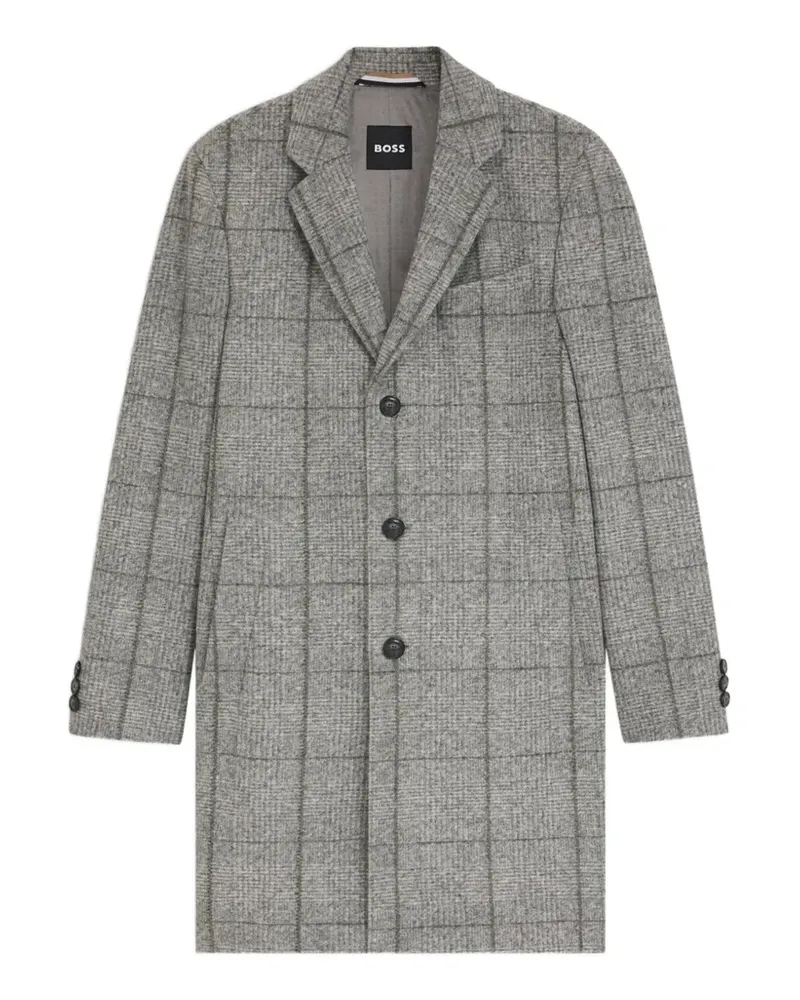HUGO BOSS Karierter Mantel mit Knöpfen - Grau Grau