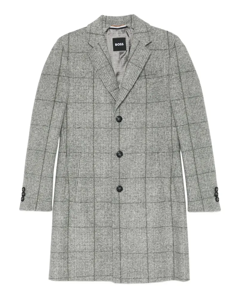 HUGO BOSS Karierter Mantel mit Knöpfen - Grau Grau