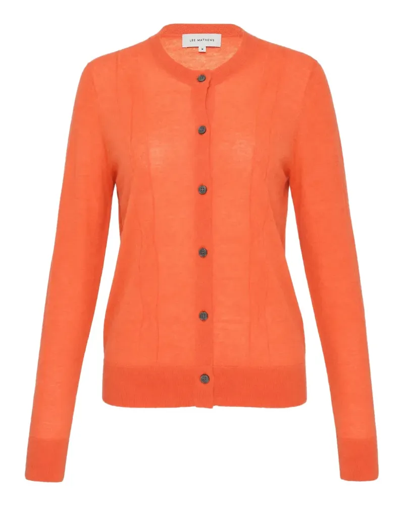 Lee Mathews Mila cable-knit button-up cardigan - Orange Orange