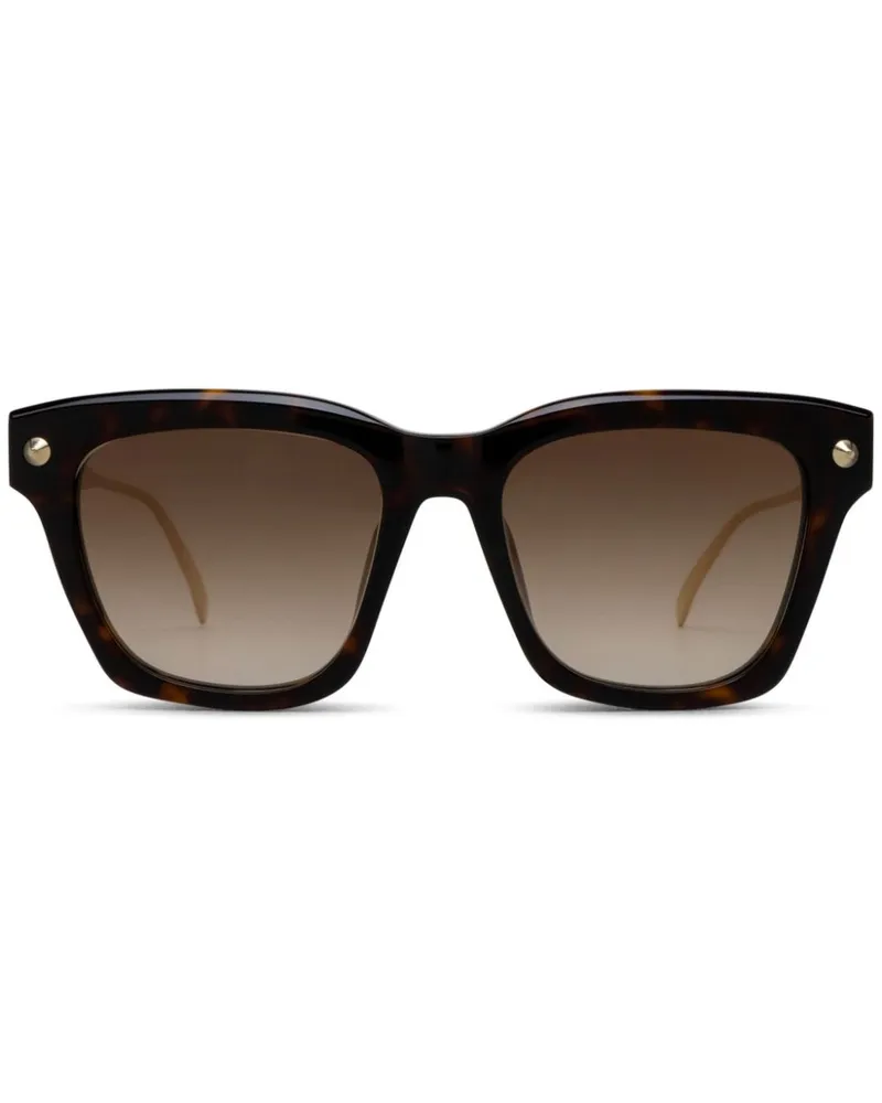 Alexander McQueen Sonnenbrille mit eckigem Gestell - Braun Braun