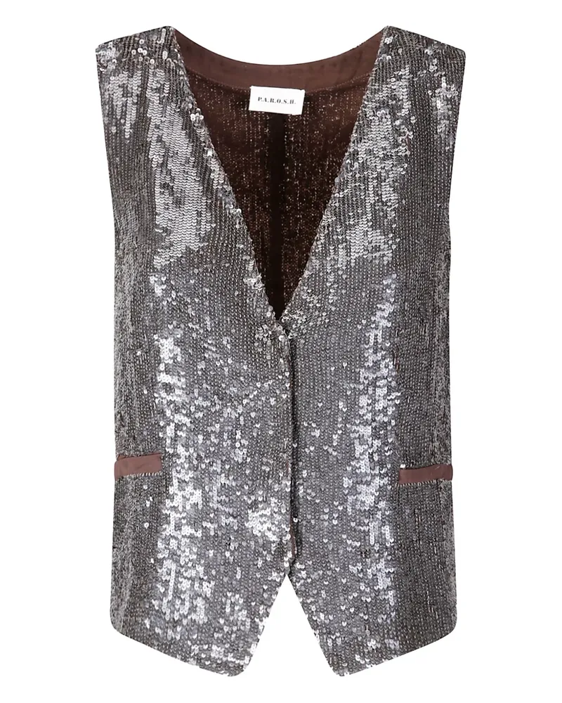P.A.R.O.S.H. P.A.R.O H. Weste mit Pailletten - Grau Grau