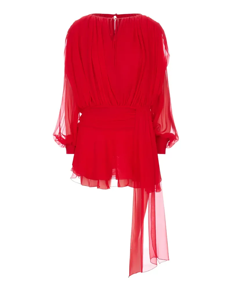 Giuseppe di Morabito draped asymmetric-hem mini dress - Rot Rot