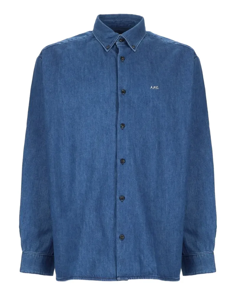 A.P.C. Mathias Hemd mit Logo - Blau Blau