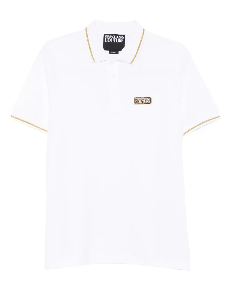 Versace Jeans Poloshirt mit goldfarbenen Details - Weiß Weiß