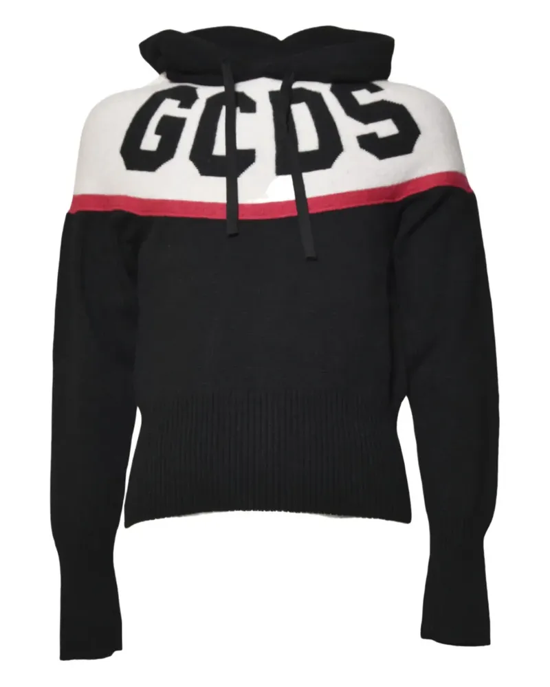 GCDS logo-intarsia hoodie - Schwarz Schwarz