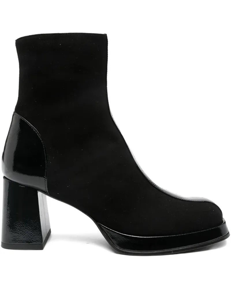 Chie Mihara Stiefel mit Blockabsatz 70mm - Schwarz Schwarz