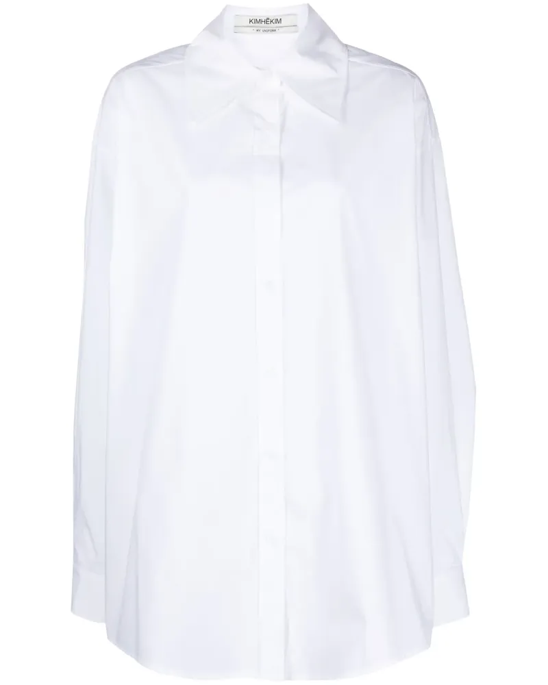 KIMHEKIM Hemdkleid aus Popeline-Textur - Weiß Weiß