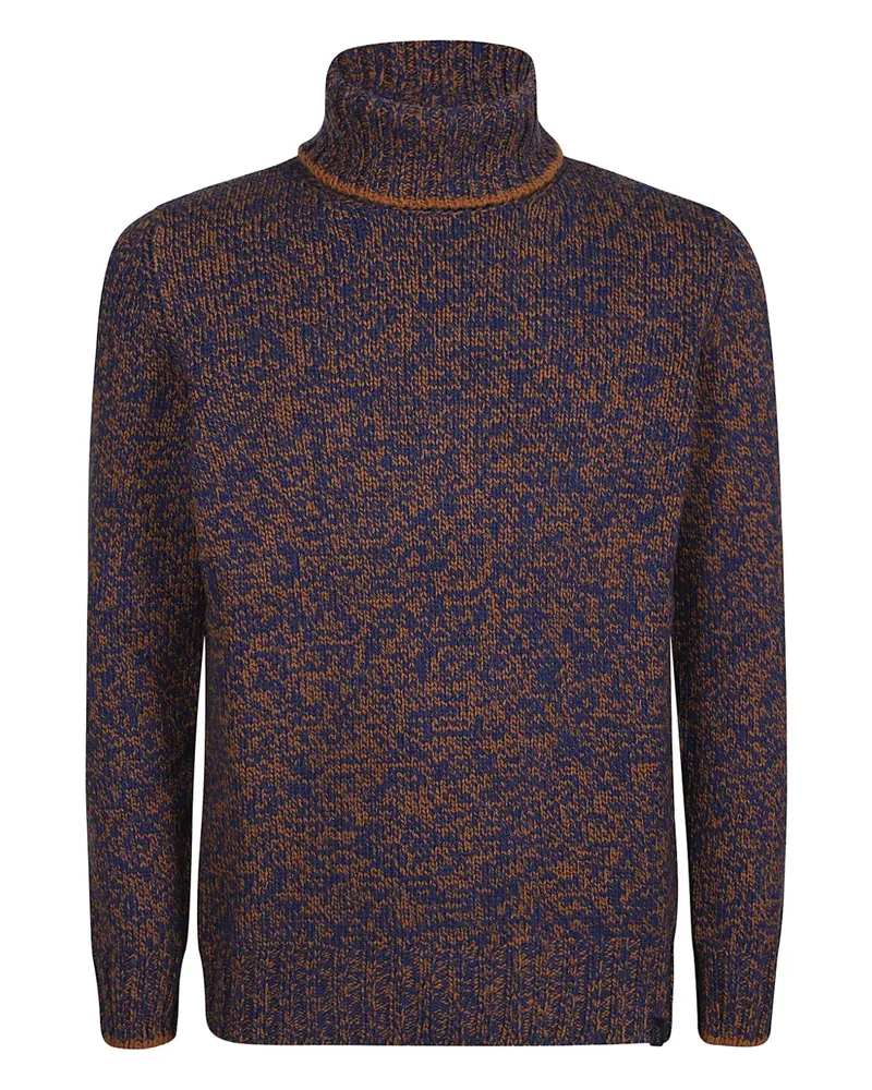 Fay roll-neck speckled wool sweater - Blau Blau