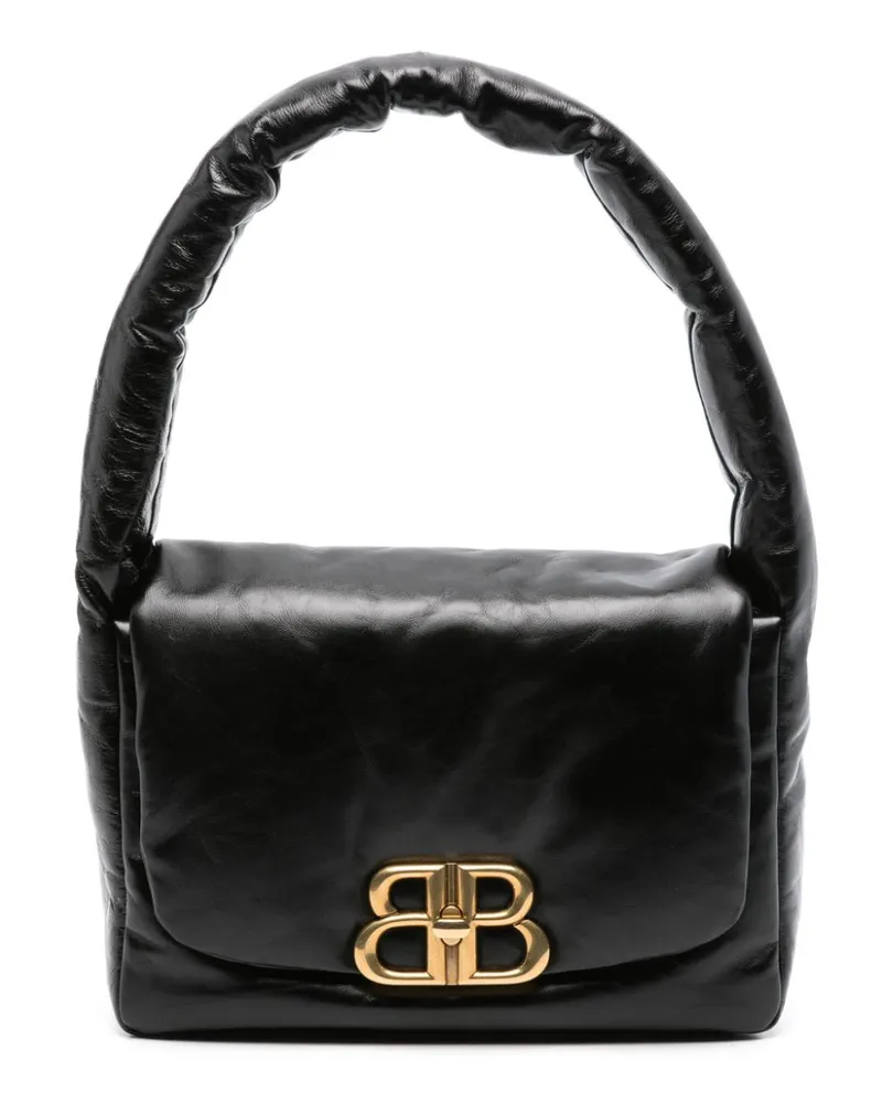 Balenciaga Kleine Monaco Schultertasche - Schwarz Schwarz