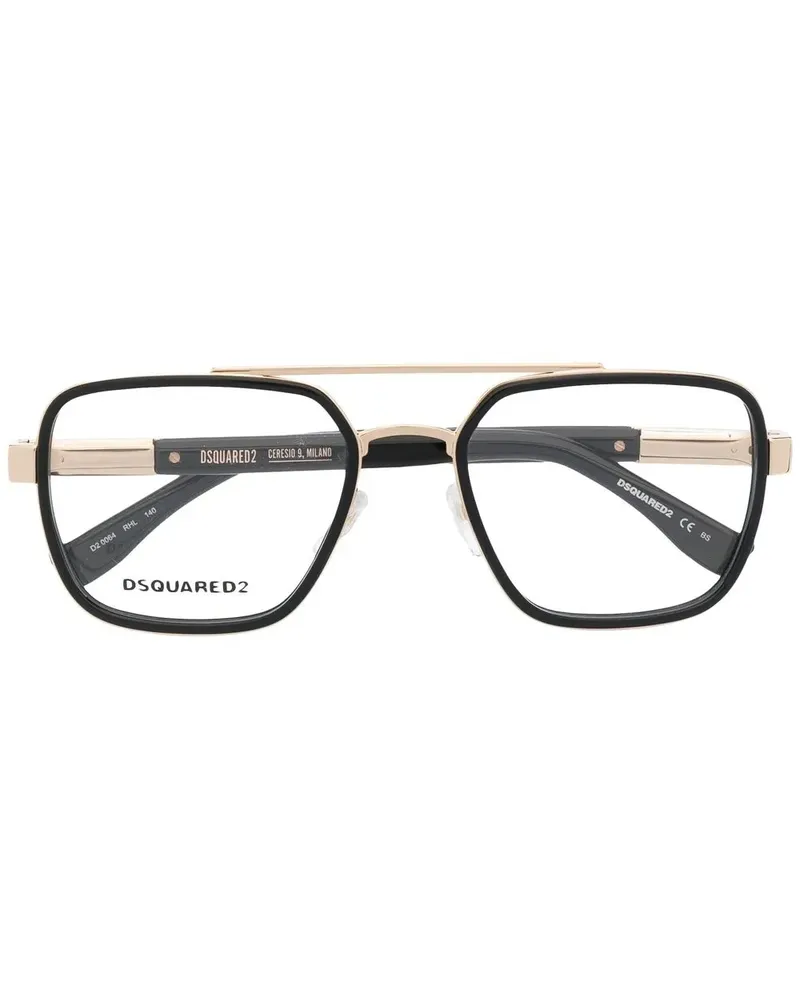 Dsquared2 Brille mit Logo-Prägung - Schwarz Schwarz