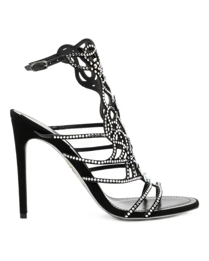 René Caovilla Eden Sandalen 105mm - Schwarz Schwarz