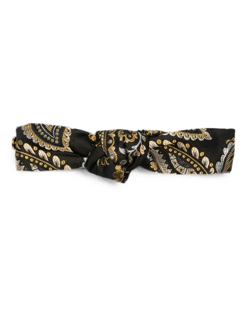 Etro paisley-print knotted headband - Schwarz Schwarz