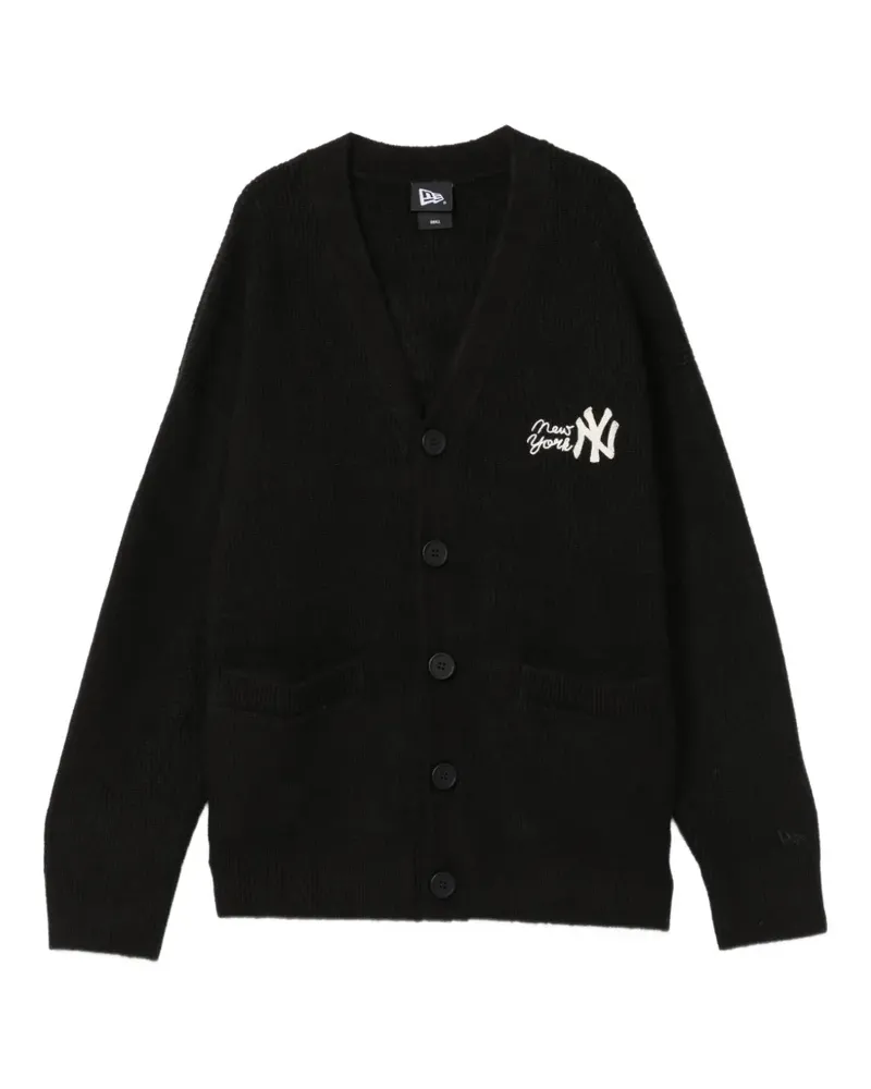 New Era Gerippter Cardigan mit Logo-Stickerei - Schwarz Schwarz