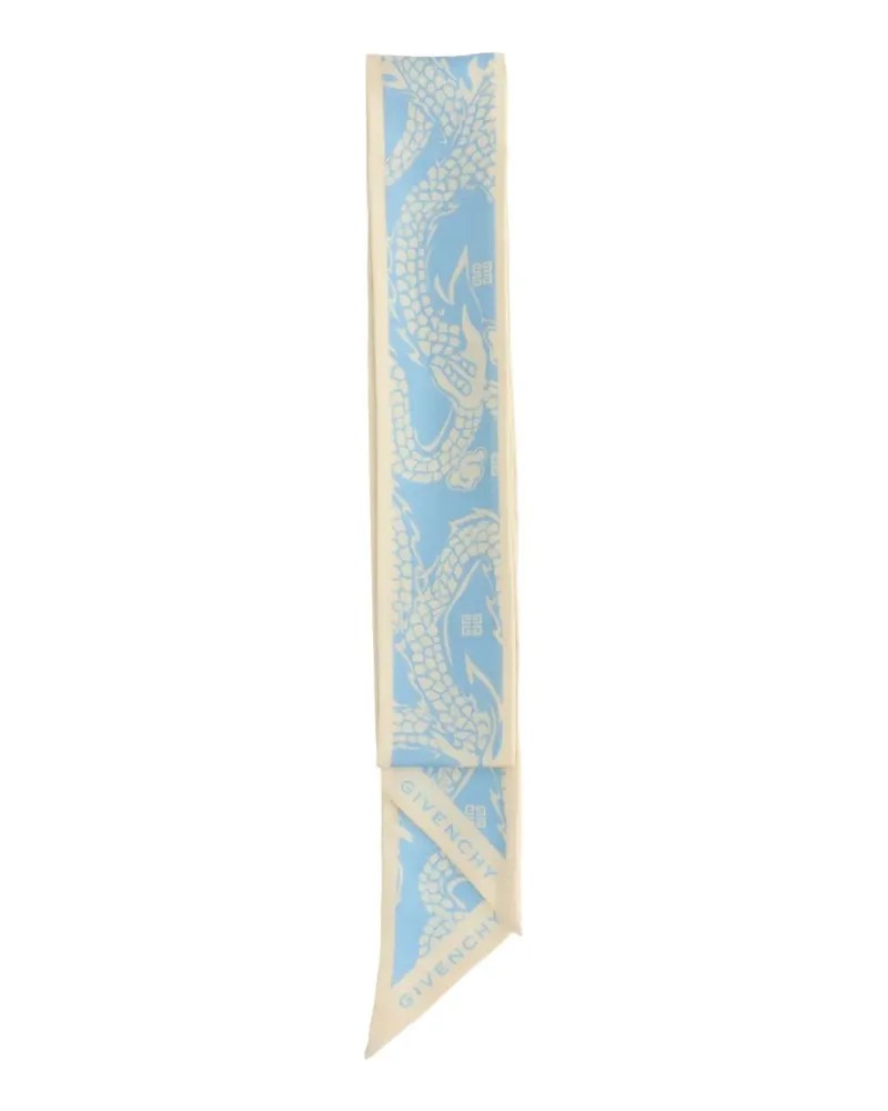 Givenchy Seidenschal mit Drachen-Print - Blau Blau