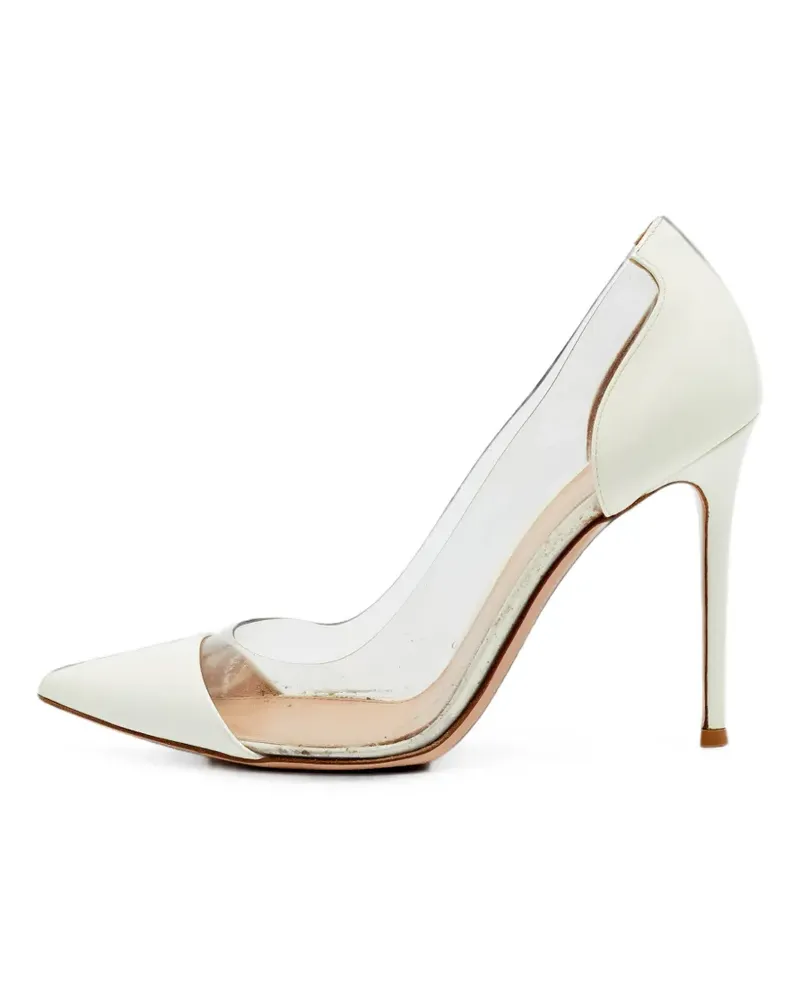 Gianvito Rossi Plexi point-toe heeled pumps - Weiß Weiß