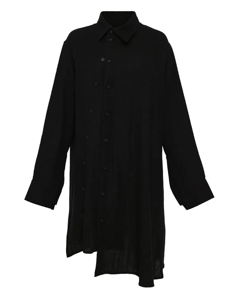 Yohji Yamamoto Asymmetrisches Hemd - Schwarz Schwarz