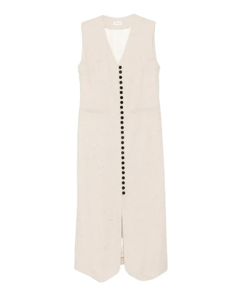 By Malene Birger Ärmelloses Asadin Midikleid mit Knöpfen - Nude Nude