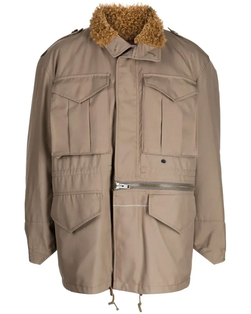 kolor Jacke mit Shearling-Kragen - Braun Braun