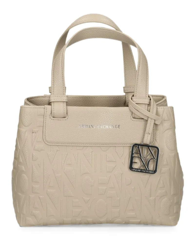 Armani Exchange logo-embossed tote bag - Nude Nude