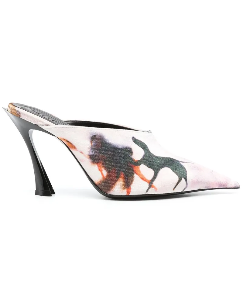Thierry Mugler x Ambera Wellmann Fang Mules 95mm - Rosa Rosa
