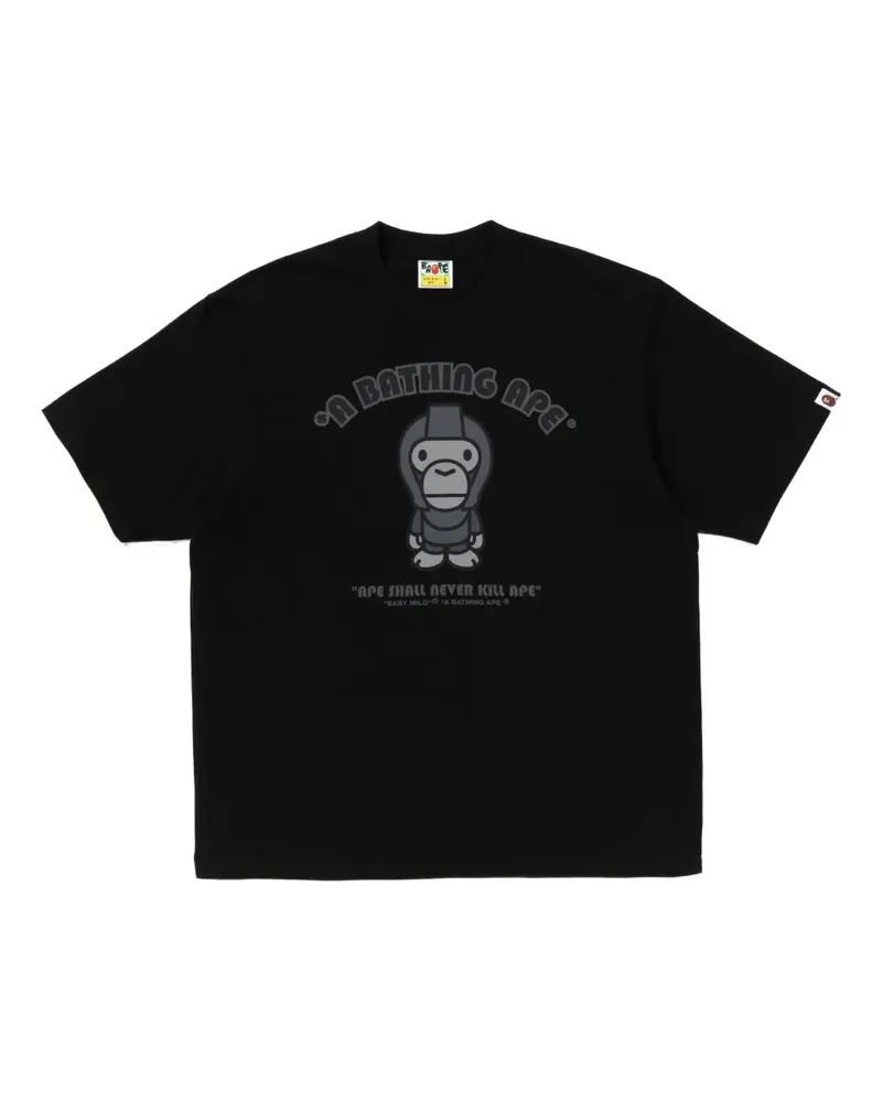 BAPE T-Shirt mit Logo-Print - Schwarz Schwarz