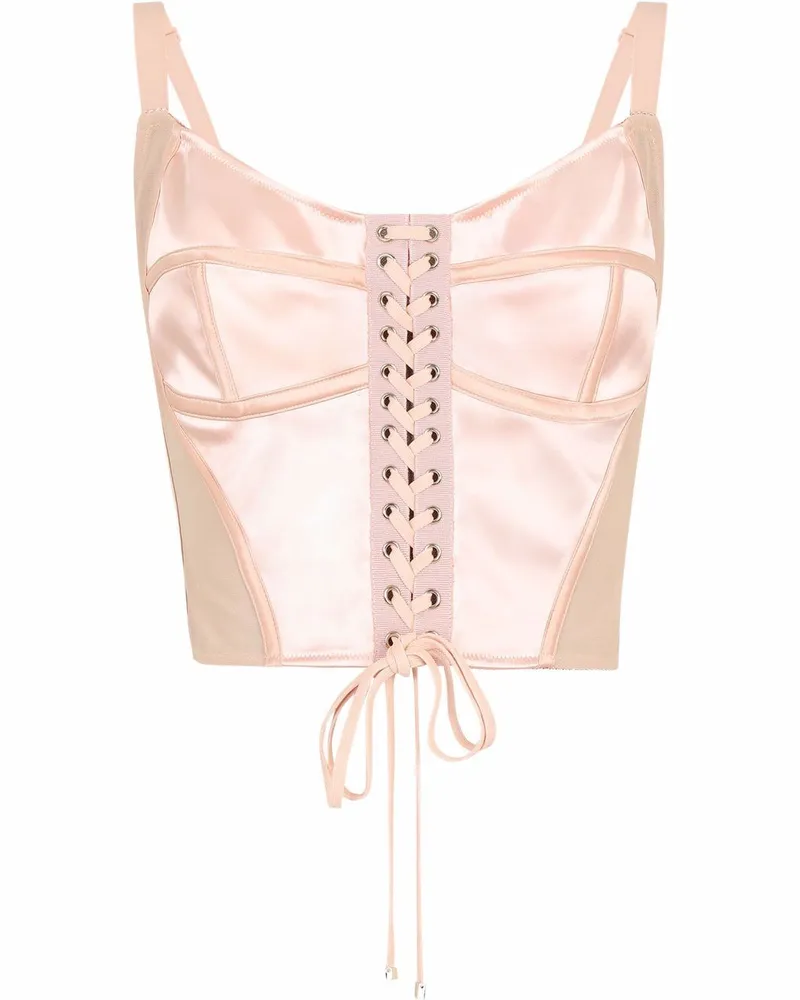 Dolce & Gabbana Satintop mit Schnürung - Rosa Rosa